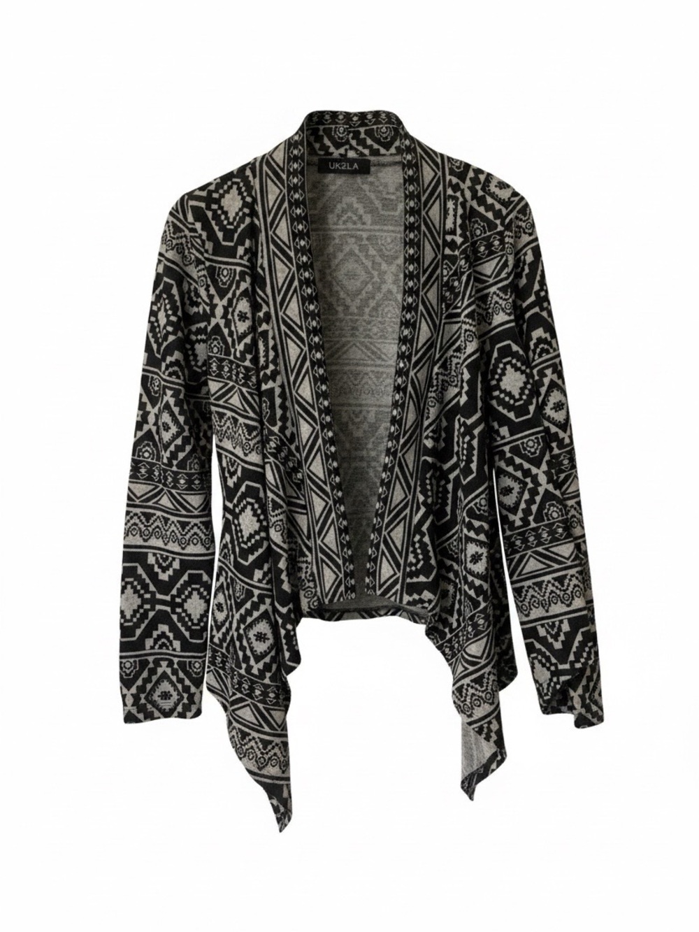 UK2LA Black & Grey Aztec cardigan
